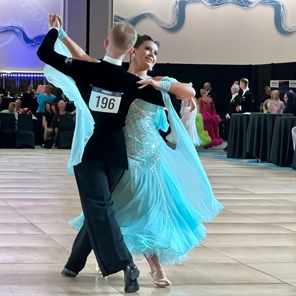 Blue Dore Ballroom Competition Dress - Picture 3 of 8
